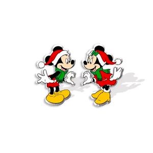 Minnie And Mickey Acrylic Stud Earrings